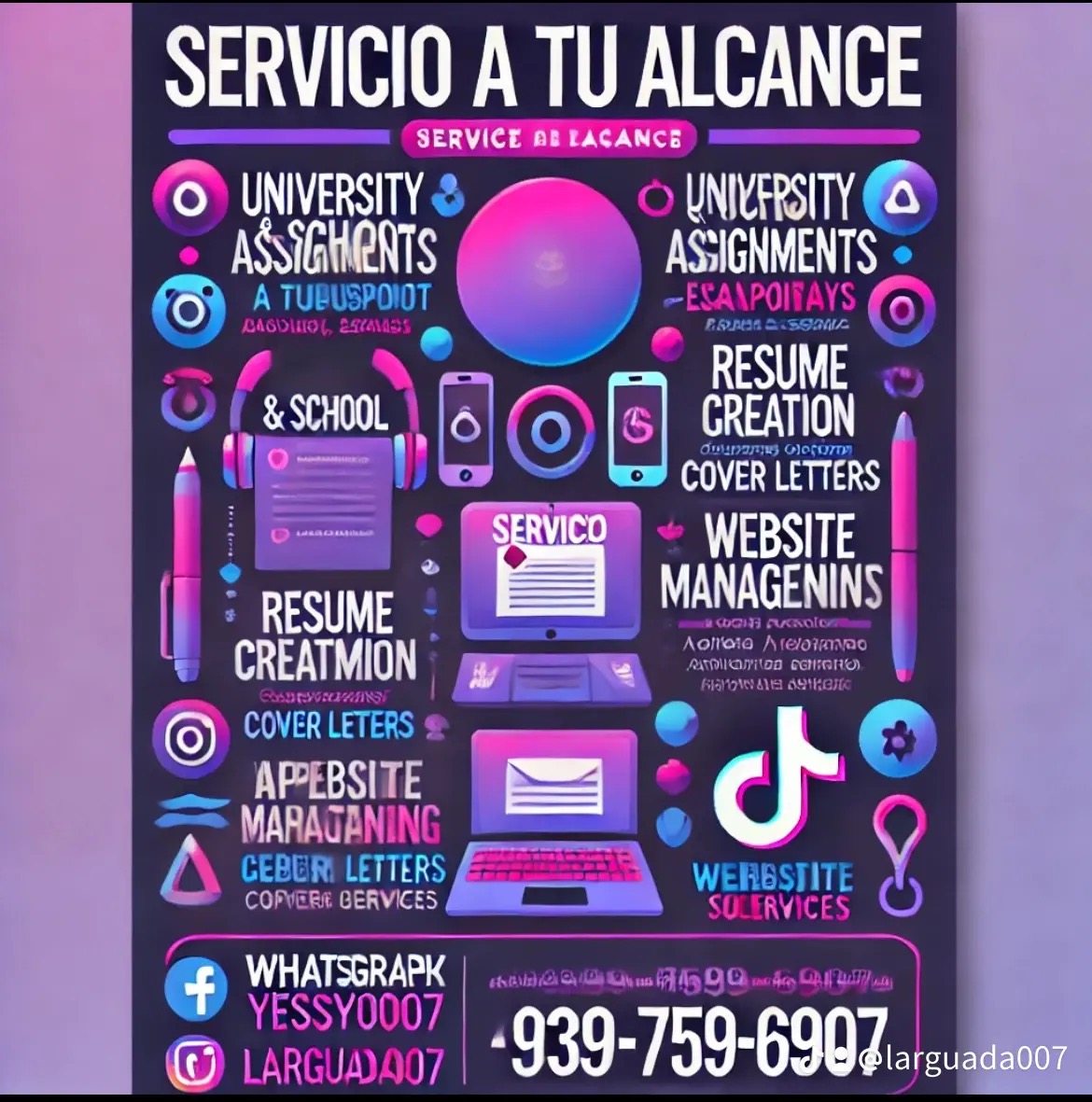 Muestra de documentos y trabajos organizados por Shadow’s Estudio & Diseño